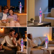 Lava Lamp, Pink Wax Blue Liquid Lava Night Light With Silver Base & Cap, 25W Bulb Included, Standard Plug Vintage Motion Lamp For Home Decor Bedroom Office Gift - US A Type Plug(110-127V) - View 8