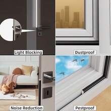 1pc 3 Meters X 2cm High Density Wedge-Shaped Self-Adhesive Door And Window Sealing Strip, Windproof Sealing Strip, Door Gap Filler, Soundproof Foam Sealing Strip, For Winter Warmth - A - View 6
