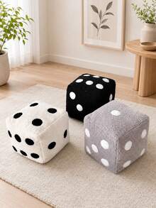 Dice Pillow - A Cute Dice-Shaped Decorative Pillow, Creative And Fun, Looks Exactly Like A Dice, Soft Plush Sofa Cushion, Perfect For Study Time And Game Night, Creative Home Decor Item - White - View 2