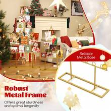 2 Pack Christmas Tree Card Holder With 36 Round Clips Metal Hanging Rack, Golden/Black - Gold - View 6