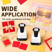 1pc Stamp Punch, Square Hole Punch, 1 Inch Paper Punch, 2 Hole Punch, Punch For Scrapbooking Projects - Multiple Styles - View 3