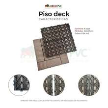 Piso deck tipo madera de wpc, piso modular para jardin, interior y exterior, techos, muros y pisos, piezas de 30 x 30 cm - Madera natural 6pd002 - Ver 6