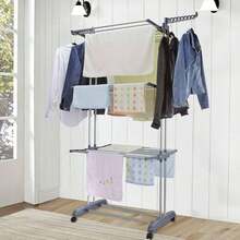 Foldable Extra Large 3 Tier Indoor Outdoor Clothes Airer Laundry Dryer Rack - A - View 5