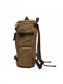 [Ransel Kanvas Multifungsi] Ransel Kanvas Tahan Lama - Gaya Vintage Multifungsi, Cocok Untuk Mendaki dan Perjalanan Sehari-hari - Kompartemen Laptop, Tali Bahu yang Dapat Diatur, Penutup Resleting, Lapisan Poliester, Tas Sekolah yang Mudah Dibersihkan - MultiWarna - View 10