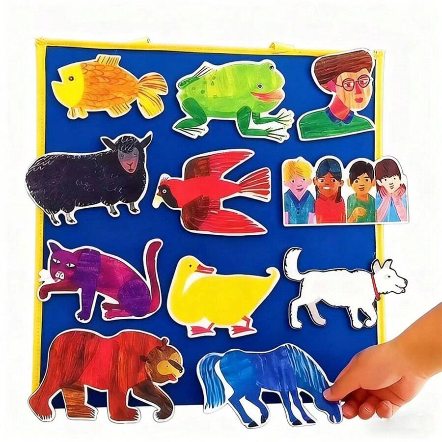 Quixorblex 11Pcs Cartoon Animal Storytelling Set, Interactive Character Props, Classroom Drama Teaching Aids, Script Role Play Accessories, Teacher Learning Supplies For Family Learning Activities