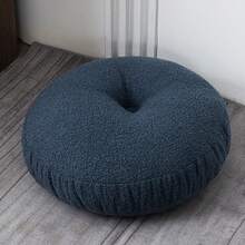 Light Brown [Teddy Velvet Cushion] Diameter 55*Thickness 10cm ABS Plastic (ABS Resin) Cushion - Light Brown [Teddy Fleece Pouf Seat Cushion] - View 3
