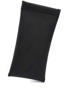 1pc Neutral Soft Cross-Grain PU Leather Eyeglass Storage Bag, Solid Color Waterproof Eyeglass Storage Pouch, Fashion Eyeglass Storage Bag, Eyeglass Accessories - Black - View 1
