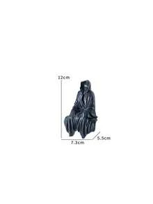 1pc Gothic Style Mysterious Black Decor - Black Hooded Humanoid Sculpture, Mysterious Master Statue, Intimidating Black Robe Exquisite Design, Suitable For Home Decor, Halloween Or Theme Party, Gothic Style, Halloween Decoration - Multicolor - View 14