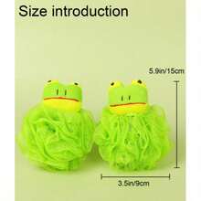 1pc Cartoon Decoration Foam Bath Ball, Bathroom Home, Bathroom Decoration, Effective Body Scrubbing, Back Scrub Towel, High-Quality Mesh Materials, Convenient Strap Design, Smooth Skin, Very Suitable For Daily Use. - Multicolor - View 11