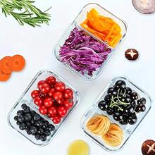 5 Pack 2 Compartment Glass Food Storage Containers With Lock Lids, Leakproof Divided Glass Lunch Containers, For Microwave Freezer Dishwasher Meal Prep Boxes For Office Fitness - View 10