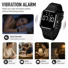 SENBONO Smart Band With Screen, Multi-Function Soft Silicone Electronic Watch, Time Display/Vibration Alarm/Step Counter/Calorie/Mileage/Fashion Minimalist, Rechargeable Battery, Lightweight And Breathable - View 5