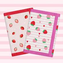 Cute Strawberry Wallet, Daily Use Coin Purse With Keychain, Tri-Fold Design With Multiple Pockets And Card Slots, Girls & Teens Wallet, Pink Color - Multicolor - View 1