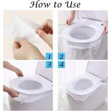 1/10/100pcs Disposable Toilet Seat Covers, Made Of Plastic Material, Waterproof Design, Individually Packaged, Convenient For Travel, Suitable For Airplane, Hotel, Camping Outdoor And Other Scenarios, Perfect Gift For Travel. Cruise Essential, Travel Essentials, Camping Essentials - Multiple Styles - View 8