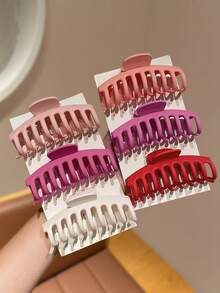 Juego de pinzas grandes de garra rosa, pinzas de pelo grandes mate, accesorios de pelo lindos para mujeres, pinzas de pelo, pinzas de garra, verano, accesorios de peinado para fiestas - Multicolor - Ver 5