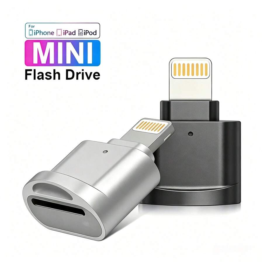 1 buah Adaptor Pembaca Kartu Micro TF, Kompatibel dengan iPhone/Adaptor Pembaca Kartu OTG ke Micro TF, Pembaca Kartu Penyimpanan untuk iPhone 14 Pro Max/14 Pro/14 Plus/14/13/12/11/XS/XR/8/7/6 Series - View 1