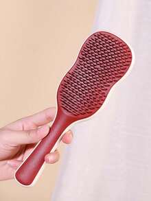 1pc Wet & Dry Anti-Tangle Hair Brush With Scalp Massage Function And Non-Slip Handle, Gentle Detangling And Hair Care Tool Suitable For Curly, Straight, Thick And Fine Hair, Styling Tool | Portable, Suitable For Daily And Travel Use, Makes Hair Smooth And Shiny, Home Decor - Multicolor - View 5