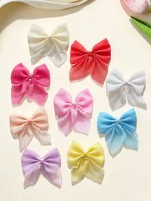 9pcs Girls Princess Bow Hair Clips, Simple Cute Elegant Exquisite Alligator Hair Clips, Half-Up, Bangs, Loose Hair Clips, Daily Use, Birthday Party, Back To School Hair Accessories - Multicolor - View 6