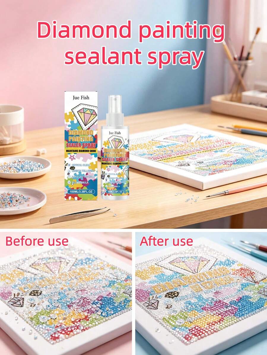Diamond Painting Sealing Spray, Dust-Proof Anti-Discoloration Transparent Sealant For Handmade Crafts