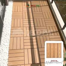 Piso deck tipo madera de wpc, piso modular para jardin, interior y exterior, techos, muros y pisos, piezas de 30 x 30 cm - Madera natural 6pd002 - Ver 3