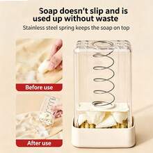 Convenient Soap Foamer - Transparent Soap Storage Box, No Hand Scrubbing Needed, Automatic Spring Bracket + Drainage Function, Suitable For Underwear, Clothing, Shoes, Socks, Pants, Towels, Bed Sheets, Home Cleaning Scenarios, Travel Essentials, Household Items, School, Soap Holder - Multicolor - View 6