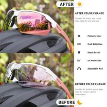 SCVCN Photochromic Cycling Glasses, Pink Photochromic Fashion Glasses, Unisex Fashion Outdoor Sports Eyewear, Real CS Eyeglasses, - Multicolor - View 10