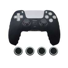 適用於 PlayStation 5，1件遊戲控制器矽膠保護殼 + 4件搖桿帽套組，防塵、防刮、防滑，提升遊戲操控手感 - 查看 14