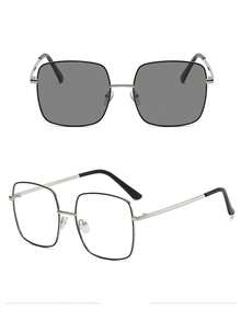 Ultra-Light Oversized Square Frame Myopia Glasses For Men, Slimming Face Effect, Minimalist Versatile Niche Style - Multicolor - View 7