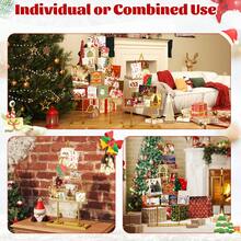 2 Pack Christmas Tree Card Holder With 36 Round Clips Metal Hanging Rack, Golden/Black - Gold - View 8