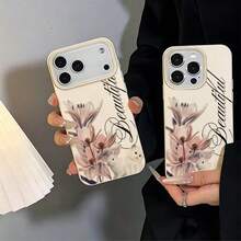 1 pieza Funda de teléfono de material TPU con elegante patrón de caligrafía de conejo blanco en lavado de tinta, compatible con iPhone 17 Pro Max/17/16 Pro Max/15/13/12/11/S20 FE/A15/S24/A55/Note 11/Note 12/Note 13 Pro, cobertura completa, carcasa blanda protectora a prueba de caídas - Blanco - Ver 5