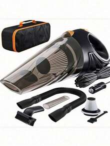 1pc 90W High Power Car Vacuum Cleaner - Portable, High Power, Handheld Vacuum Cleaner With Extra Long Power Cord And Dust Bag - Car Cleaning Accessory Set, Suitable As Gift For Friends, Graduation Gift, Back To School Gift - Wired - View 2