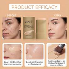 zephoco Funda de corrector natural para el color, modifica los poros y las líneas finas, cubre fácilmente las imperfecciones cutáneas, ligera y hidratante, iluminante, mate, duradera, impermeable y resistente al sudor - Carne - Ver 5