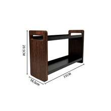 Double-Layer Solid Wood Kitchen Spice Rack, Multi-Functional Countertop Seasoning Storage Organizer, Wooden Frame With Metal Shelves Design, Sturdy And Stable, Can Hold Spice Bottles, Oil, Salt, Vinegar, Jars, Spices, Sauces And Other Kitchen Supplies. Effectively Utilizes Vertical Countertop Space, Say Goodbye To Cluttered Kitchen Countertops, Saves Kitchen Storage Space. Simple Structure, Easy Installation, Solid Craftsmanship, Available In Two Sizes, Also Suitable For Bathroom, Desk Storage Of Small Items, Practical Multi-Functional Storage Rack For Home. - Multicolor - View 6