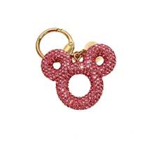 Disney 1pc Sparkly Rhinestone Mouse Head Keychain, Bling Crystal Bag Charm Key Ring Gift - P - View 9