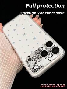 1pc Black Leopard Pattern Camera Lens Protector Film, Compatible With IPhone 17Pro/17 Pro Max; Made Of Tempered Glass, Full Coverage Design, High Definition Clear, Anti-Scratch Anti-Fingerprint, Compatible With Phone Case, Easy To Install. - Clear - View 4