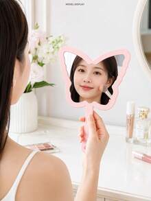 1-Pc Butterfly Shaped Compact Mirror, Handheld Butterfly Design Makeup Mirror, High Definition Portable Mirror, Makeup Tools Accessories, Suitable For Bedroom, Vanity, Costume Party, Halloween, Christmas, Travel Essentials, Photo Props, Back To School Must-Haves, Cheap Things - Multicolor - View 4