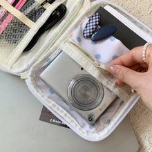 1pc Cute Multi-Layer Storage Box, Large Capacity Mesh Compartment Travel Organizer Bag, Portable Camera, Stationery, Cosmetics, Credit Card Storage Pouch - Multicolor - View 6
