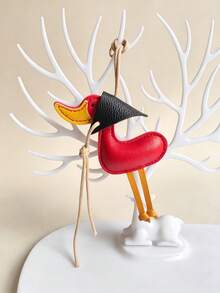 Duck Leather Keychain Ins Style Cute Backpack Charm Accessory Versatile Leather Keyring Couple Small Gift, Bag Pendant, Fashionable Versatile Accessory, Beach Style Decoration, Suitable For Couple Gift, Holiday Gift, Graduation Gift, Birthday Gift, Back To School Gift - Multicolor - View 13