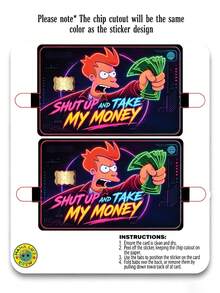 1/4pcs Less Talk, Take My Money Credit Card Skin Sticker, Waterproof, Anti-Fingerprint, Anti-Scratch, Suitable For Party, Birthday Gift. PVC Material, Anti-Fingerprint, Anti-Scratch, Wear-Resistant, Suitable For Men, Women, Couples, Applicable To Small Chip Cards, Credit Cards, Transportation Cards, Student Campus Cards And Personalized Customization. - A - View 3
