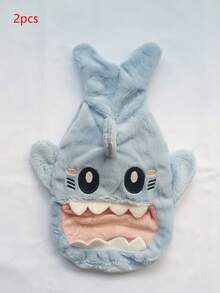 زجاجة ماء ساخن على شكل سمكة قرش زرقاء، 1 قطعة - مقاس واحد يناسب الجميع - مشاهدة 13