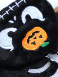 1PC Pet Clothes 2026 Autumn/Winter New Small Dog Puppy Cat Cute Holiday Costume Windproof Warm Plush Halloween Transformation Outfit - Pumpkin Ghost - Black - View 7