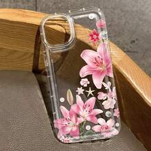 Healing Lily Flower Transparent Phone Case Compatible With IPhone 16/11/12/13/14/15/15Pro/15Plus/15ProMax/7Plus/8Plus/X/XsMax/Xr/11Pro/12Pro/13Pro/14Pro/12Mini/13Mini/11ProMax/12ProMax/13ProMax/14ProMax/14Plus/6/6S/6Plus/7/8/16Pro/16Plus/16ProMax/SE - Multicolor - View 1