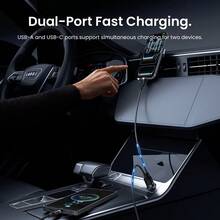 VENTION Mini Car Charger 45W PD Type C+30W USB A Dual Port Aluminum Alloy Fast Charging Car Phone Charger Gray - FFSH0 - View 5