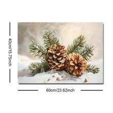 1pc Framed/Unframed Snowy Pine Cone Christmas Vintage Poster Festival Cozy Wall Art Canvas Print Nordic Winter Xmas Holiday Botanical Country Farmhouse Aesthetic Decor Retro Rustic Painting For Apartment,Living Room,Bedroom,Modern Home Decoration - A - View 11