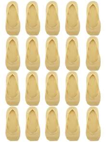 1/5/10 Pairs Soft Skin-Friendly Ice Silk Invisible Socks Women Summer Thin Breathable Sweat Absorbent Silicone Non Slip Short Socks - Multicolor - View 15