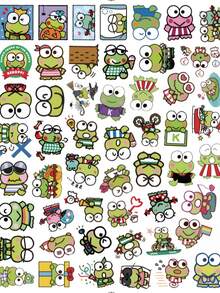 200/100/50張新款 Sanrio 貼紙 Hello Kitty Kuromi My Melody 可愛卡通貼紙，適用筆電貼皮裝飾、學校用品 - Keroppi(50個) - 查看 21