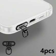 2/4/6pcs Mini 360° Rotating Ultra-Thin Stainless Steel Metal Phone Lanyard Clip, Multiple Macaron Color Options Compatible With IPhone 18, DIY Phone Case Side Hanging Speaker Hole, Single Hole Metal Connector, Anti-Drop Anti-Loss Finger Holder, Compact Ultra-Thin, Comfortable Grip, Phone Charm Decoration, Creative Personalized Phone Lanyard Connector, Phone Case Back Adhesive Pad Fixed Bracket, Universal Phone Accessory - Multicolor - View 23