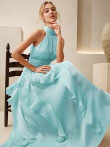 Women Long Dresses - 藍湖 - 查看 1