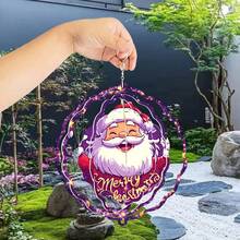 1 buah Hiasan Gantung Kincir Angin Natal Berputar Dekorasi Santa Claus, Lonceng Angin Berputar 3D Logam Menciptakan Efek Artistik Dinamis yang Kuat, Sempurna untuk Dekorasi Halaman, Balkon, dan Taman (Liontin Tidak Termasuk), Gaya Acak - A - View 8