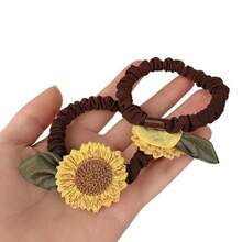 2pcs Sunflower Hair Ties, High Elasticity Hair Scrunchies, Suitable For Daily Wear - Multicolor - View 7