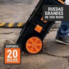 Truper CHP-1925R, Caja para herramientas 19"x25" 3 en 1 desmontable con ruedas grandes de uso rudo - Caja - Ver 7